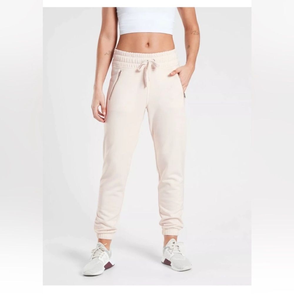 Athleta Bounce Back Jogger Sweatpants in Pearl White Style 487575 Size XL